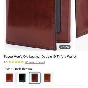 Bosca Men's Dark Brown Leather Trifold Wallet